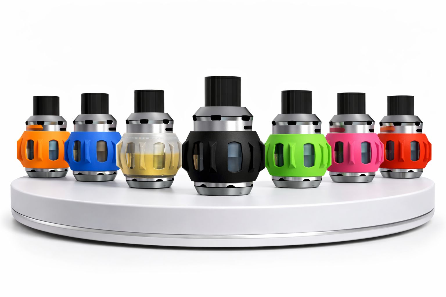 VapeGuard colour range fitted to bubble glass vape tanks